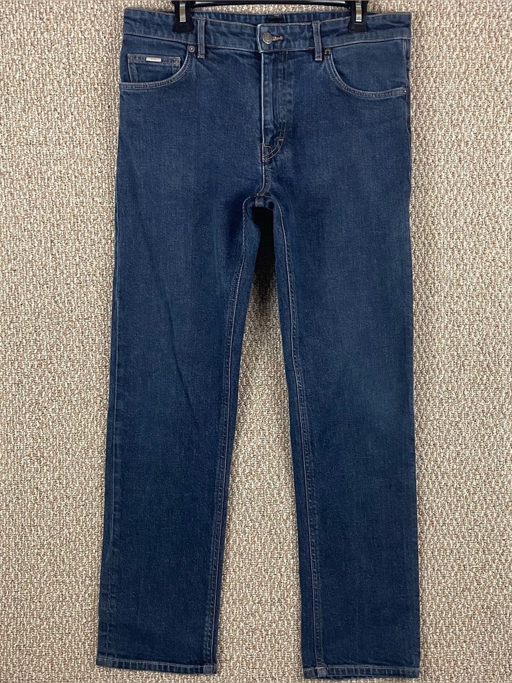 Hugo Boss Candiani Jeans Mens 34x32 Dark Wash Blue Denim Cotton Stretch  D83